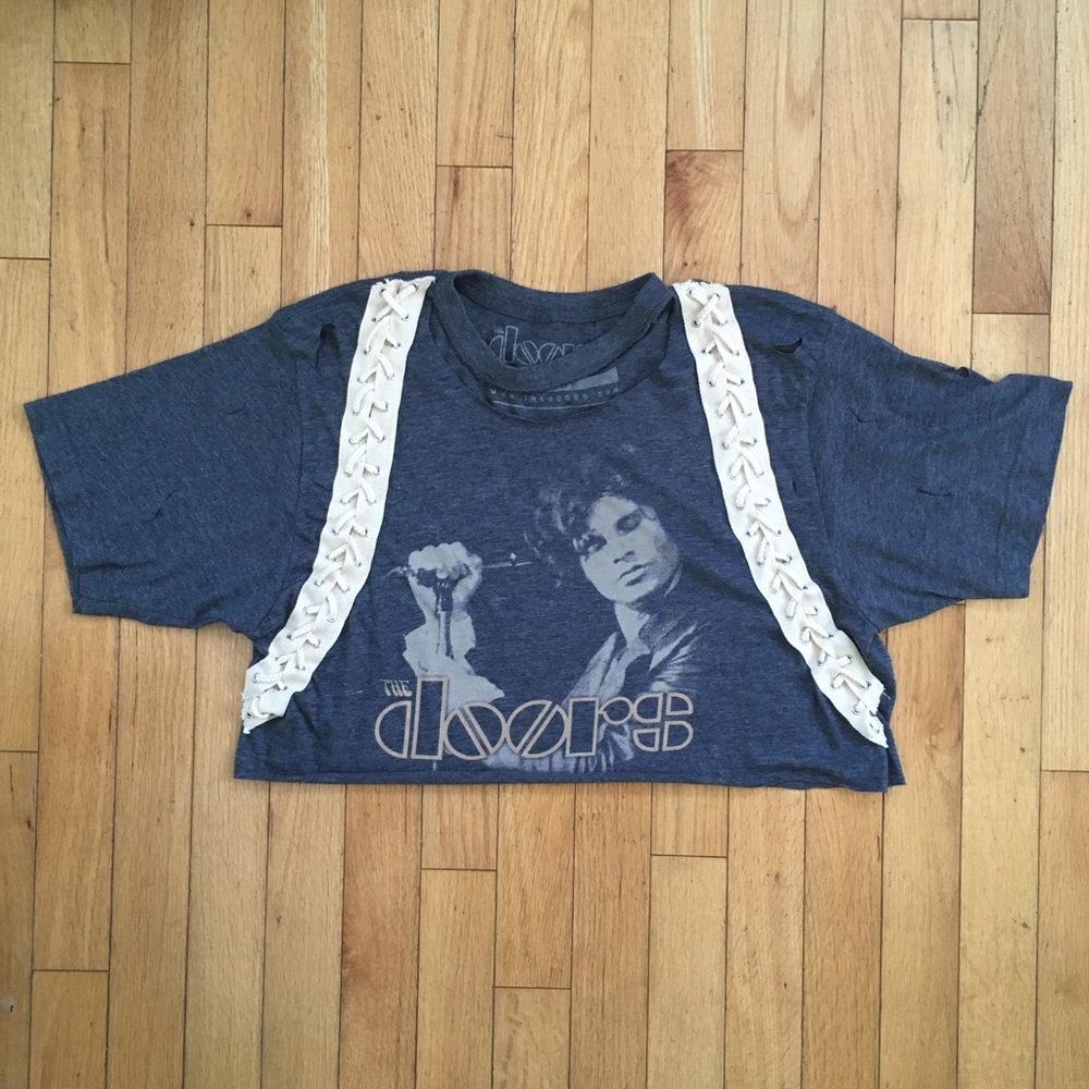 The Doors Cropped T Shirt Size Large EUC